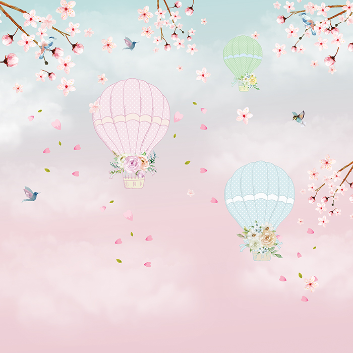 Hot Air Balloon Wallpaper Nursery | MyCuteStickons