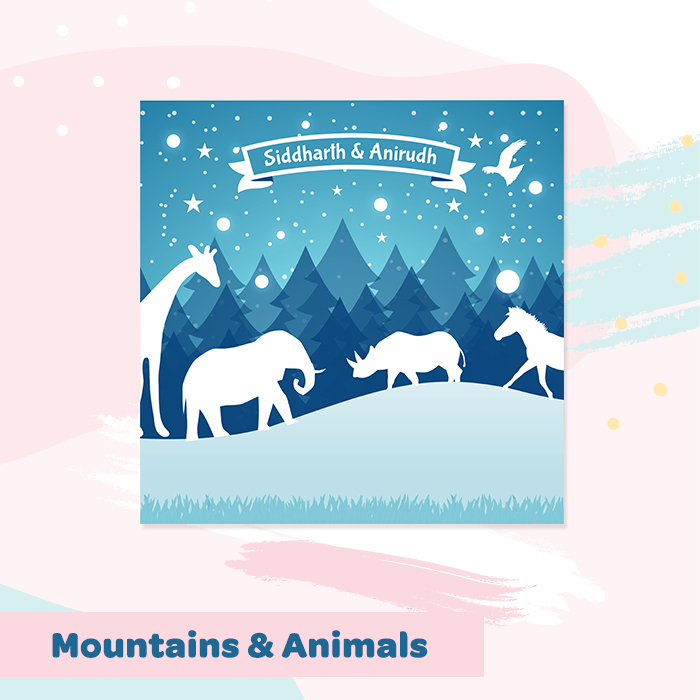 Mountains And Animals Name Canvas - MyCuteStickons