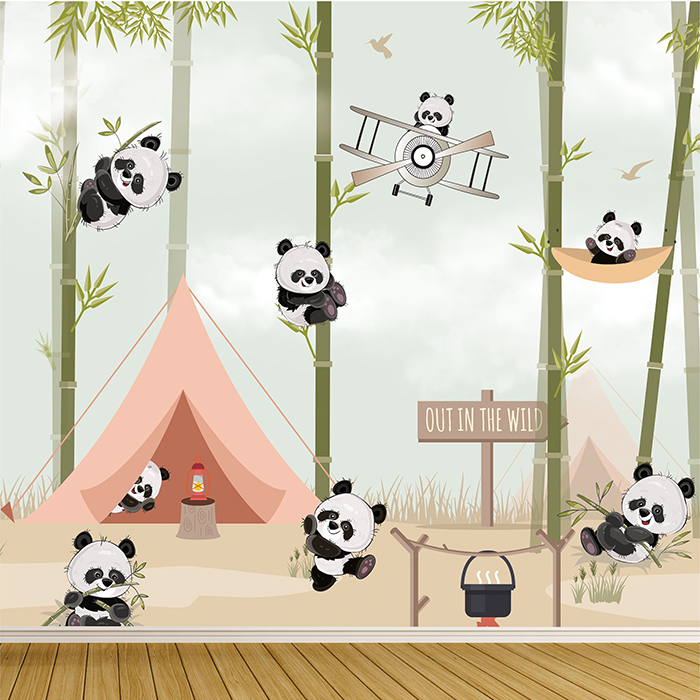 Cute Panda Wallpaper for kids room | MyCuteStickons