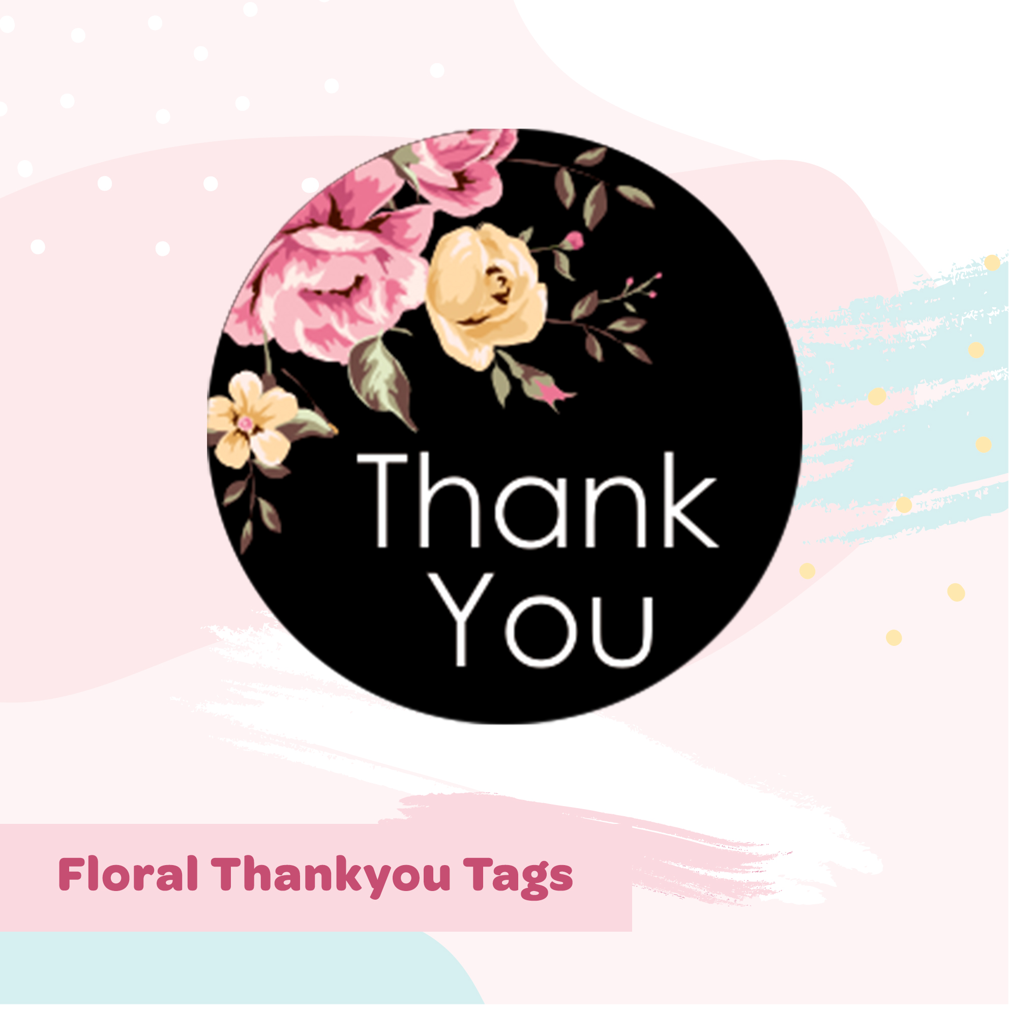 Cute Floral Thank You Stickers - MyCuteStickons