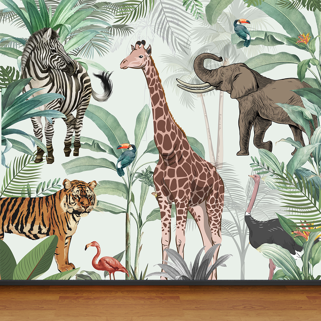 Transform Your Childs Room with Captivating Jungle Wallpaper Murals   Paper Plane Design