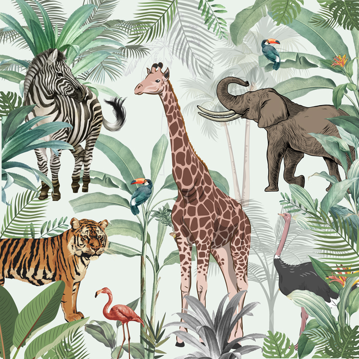 Tropical Green Jungle  Print A Wallpaper