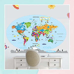 World Map Wall Sticker