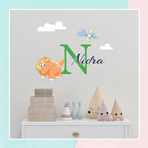 Dino Wall Name Sticker