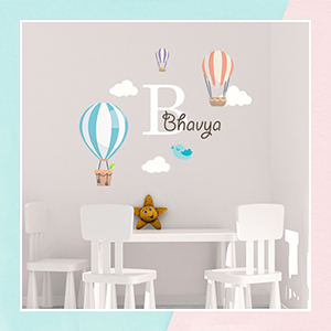 Hot Air Balloon Wall Name Sticker