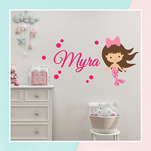 Mermaid Wall Name Sticker