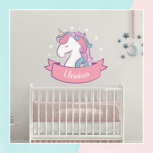 Unicorn Wall Name Sticker