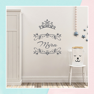 Crown Wall Name Sticker