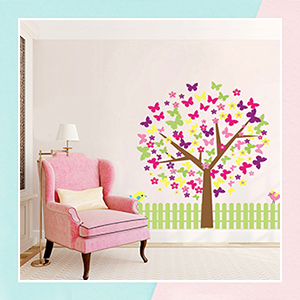 Butterfly Tree Wall Decals for Kids Room