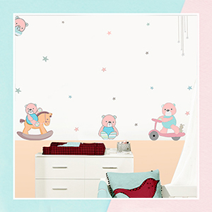 Cute Teddy Wall Stickers for Kids