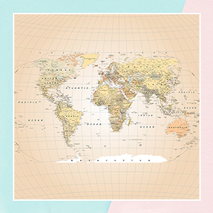 Beige Sepia World Map Wallpaper