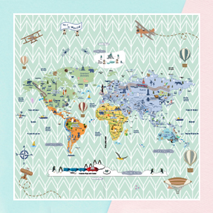 Pattern World Map Wallpaper for Walls