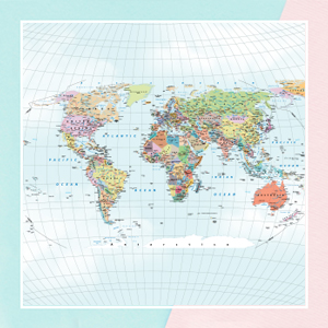 Blue Sepia World Map Wallpaper