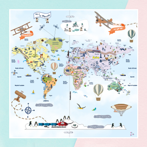 Pastel Vintage World Map Wallpaper