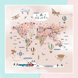 Pink Vintage World Map Wallpaper