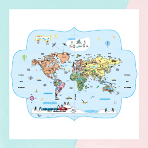 Shape World Map Wallpaper for Walls