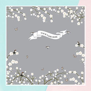 White Flowers With Birds Theme Wallpaper