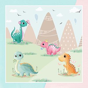 Cute Dino Land Theme Wallpaper