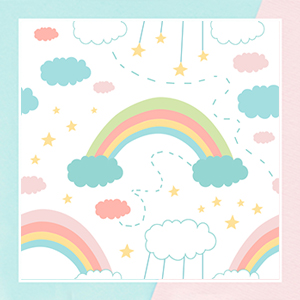 Rainbow Clouds Pattern Wallpaper