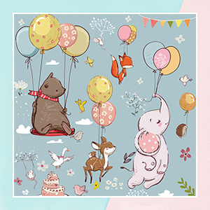 Animals  With  Balloons Wallpaper