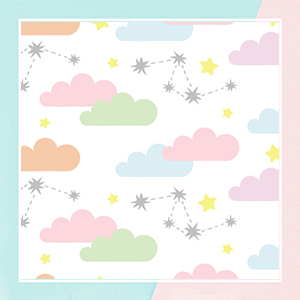 Falling Stars And Clouds Pattern Wallpaper