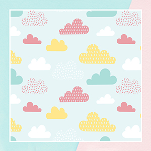 Bright Pastel Cloud Pattern Wallpaper