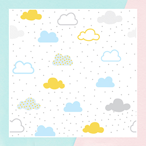 Polka Dot With Clouds Pattern Wallpaper