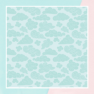 Pastel Blue Cloud Pattern Wallpaper