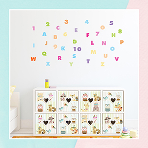 Alphabets And Numbers Wall Sticker