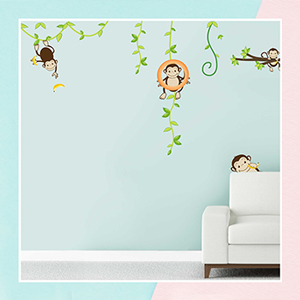 Cheeky Monkey Wall Sticker for Kids Room