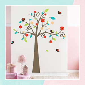 Swirl Tree Wall Stickers for Kids Room