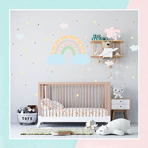 Rainbow And Clouds Wall Sticker for Kids