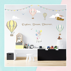 Flying Animals Wall Stickers for Kids Room