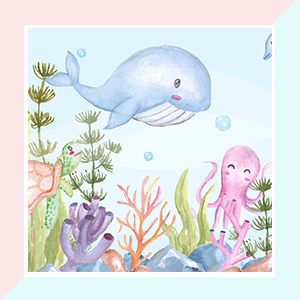 Watercolor Under The Sea Wallpaper for Kids