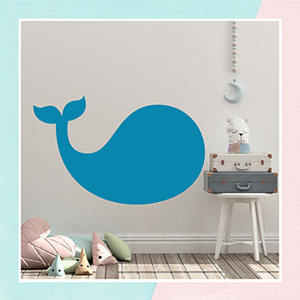Whale Chalk Wall Decal for Kids