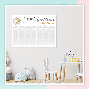 cute fox weekly planner for kids