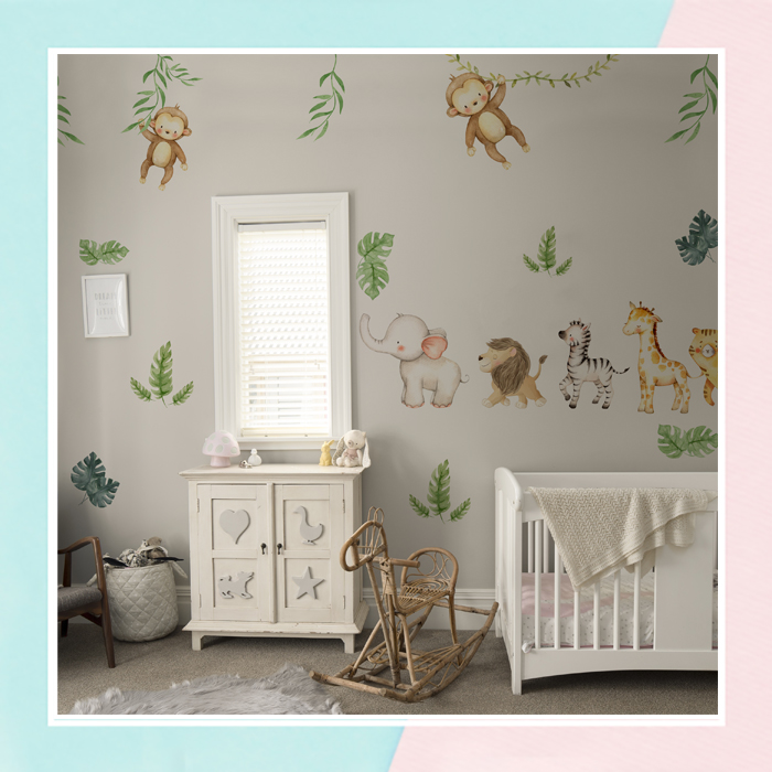 Marching Wild Animals Wall Sticker