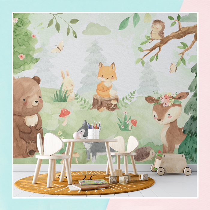 Animals Playing Musical Instruments Wallpaper Theme for kids Room   lifencolors