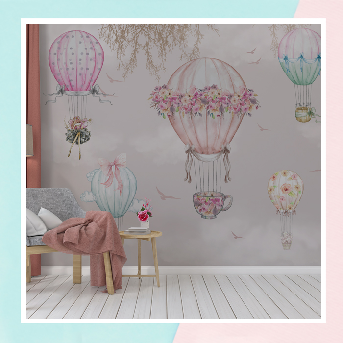 Watercolor Hot Air Balloon Theme Wallpaper