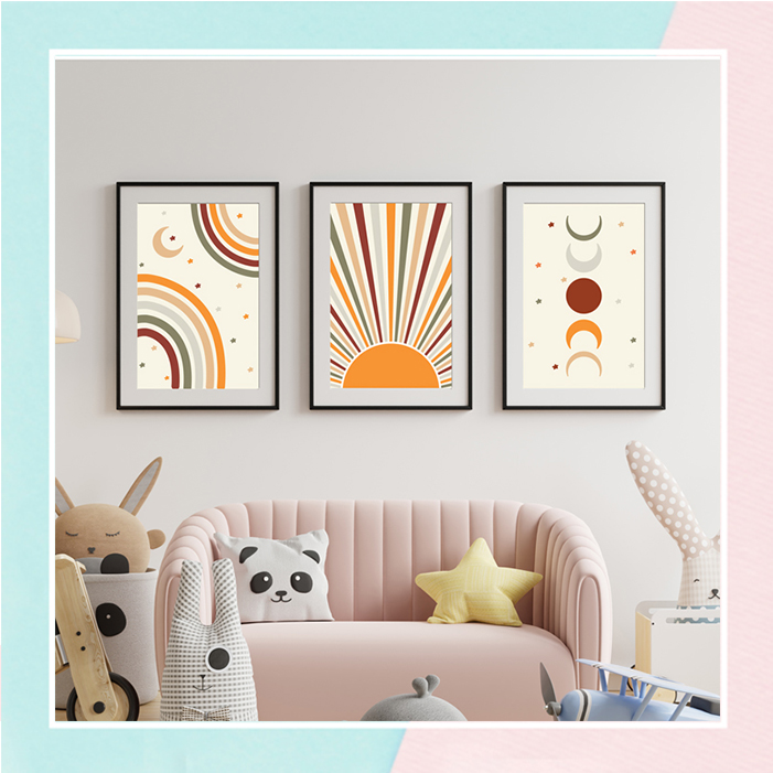 Abstract Boho Framed Wall Art 