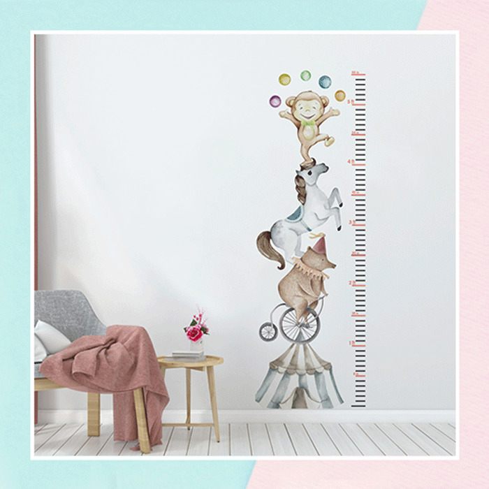 New Circus Height Chart Wall Sticker For Kids