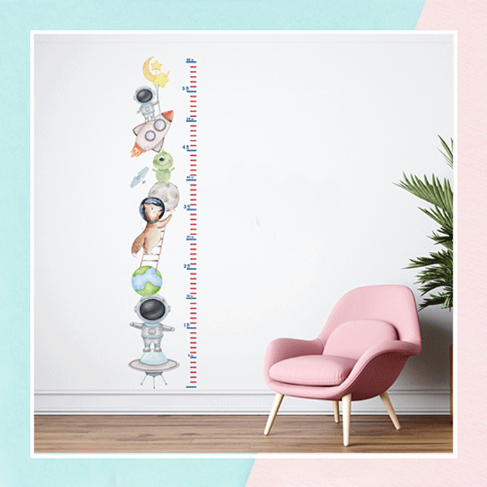 Outer Space Theme Height Chart Wall Sticker