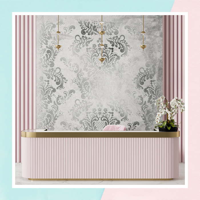 Silver Grey Damask Wallpaper For Walls