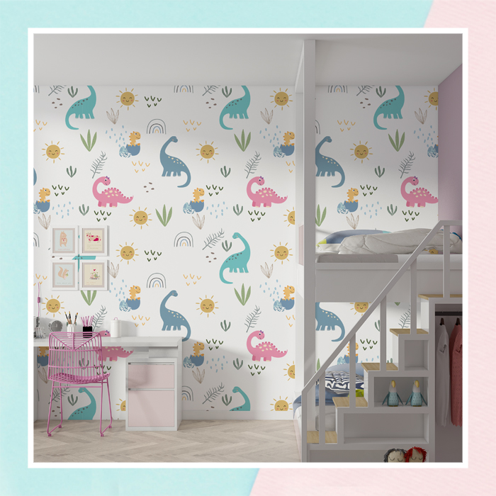 Cute Dino Seamless Pattern Wallpaper